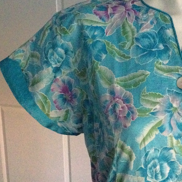 Vintage blue floral print dress - Picture 3 of 9